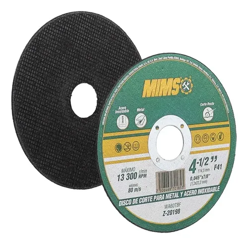 DISCO DE CORTE PARA METAL Y ACERO INOXIDABLE 4 1/2"