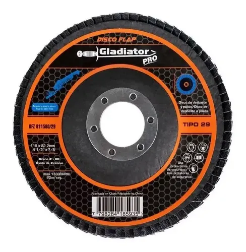 DISCO DE DESBASTE Y PULIDO GRANO 40 TIPO 29 4 1/2" X 7/8