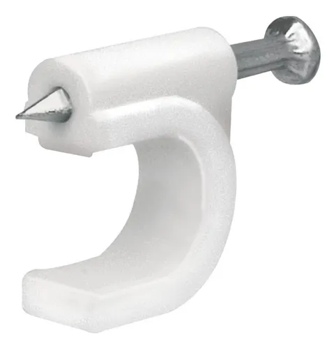 GRAPA CURVA BLANCA PARA CABLE COAXIAL 12 MM AKSI