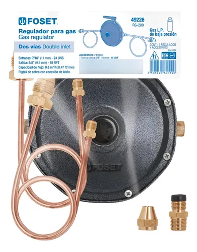 REGULADOR PARA GAS LP 2 VIAS FOSET